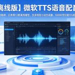 【离线版】微软TTS语音配音！含晓晓，云希等12款离线模型，含多线程小说合成器，10000字仅需10s即可