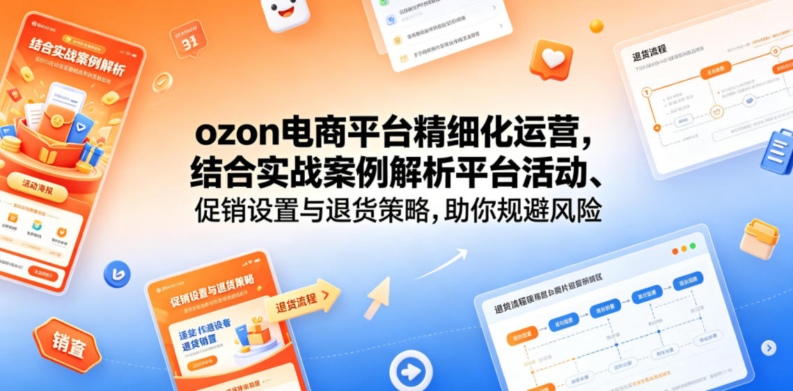 ozon电商平台精细化运营，结合实战案例解析平台活动、促销设置与退货策略，助你规避风险、提升销量