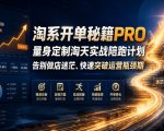 淘系开单秘籍PRO，量身定制淘天实战陪跑计划，告别做店迷茫、快速突破运营瓶颈期（2026年6月11）