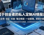 专属于创业者的私人定制AI情报系统，公众号·B站·抖音·每日情报·一站管理，把碎片信息变成可行动情报，让你更快发现项目、方法和机会