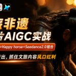 文旅非遗宣传片AIGC实战，GPT image 2+Happy horse+Seedance2.0组合，低成本快产出，抓住文旅内容风口红利