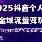 抖音个人IP全域流量变现进阶课，deepseek千川爆单进阶课（更新2026年06月）
