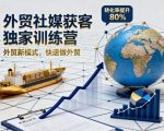外贸社媒获客独家训练营，外贸新模式，快速做外贸（更新26年6月26日）