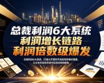 总裁利润6大系统，打通从开源到节流的利润增长链路，让企业在复杂市场中实现利润倍数级爆发
