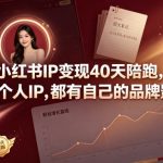 小红书IP变现40天陪跑，每一位个人IP，都有自己的品牌影响力