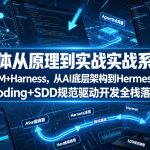 智能体从原理到实战系统课Agent=LLM+Harness，从AI底层架构到Hermes工程搭建，Vibe Coding+SDD规范驱动开发全栈落地教程