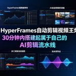 Codex＋HyperFrames自动剪辑视频王炸组合！30分钟内搭建起属于自己的AI剪辑流水线（完整版实操教程手册）