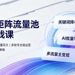 公众号矩阵流量池10.0实战课｜搜一搜关键词排名、AI批量写文、多账号合规运营、流量主多元变现全体系教程