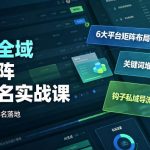 短视频全域钩子矩阵搜索排名实战课｜6大平台矩阵布局、关键词堆量抢占搜索流量、钩子私域导流、AI批量内容生成