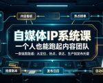 自媒体IP系统课，一个人也能跑起内容团队，一条链路跑通，从定位、热点、表达、生产到发布托管