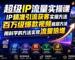 超级IP流量实操课，IP精准引流获客实操方法，百万级爆款视频底层方法，用科学的方法实现流量倍增