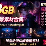 某宝付费购买！108GB，直播绿幕二次元3D动态虚拟背景合集，抖音动漫房间高清直播素材，电脑桌面壁纸