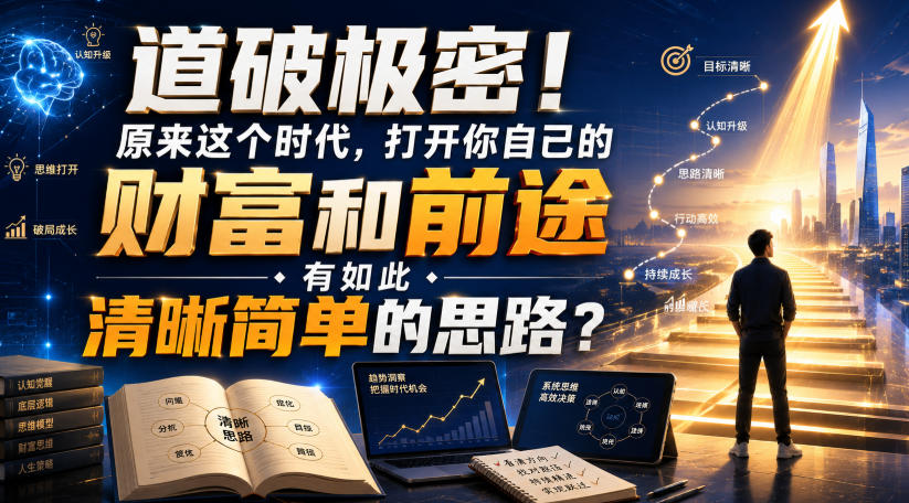 公众号灏泽异谈付费文：道破极密！原来这个时代，打开你自己的财富和前途，有如此清晰简单的思路？！
