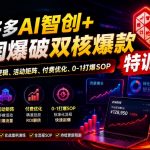 2026拼多多AI智创+利润爆破双核爆款特训营，收获底层逻辑、活动矩阵、付费优化、0-1打爆SOP（更新0810）