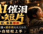 AI催泪小短片，流量好，条条爆款，工作流+提示词统统交给你，小白轻松上手