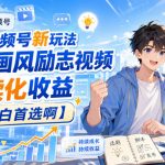 视频号新玩法动漫画风励志视频，持续化收益【小白首选啊】