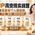 百万IP高变现实战营｜从零搭建高客单个人商业体，打通获客、产品、私域、成交全闭环​