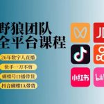 野狼团队2026新版全平台短视频带货教学，打开流量突破口，开始Ai带货（更新0913）