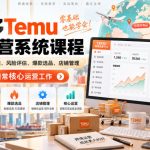 Temu跨境拼多多运营系统课程，零基础学会店铺搭建、风险评估、爆款选品、店铺管理，吃透跨境店铺日常核心运营工作