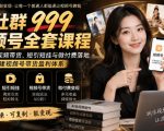 某社群999视频号全套课程，AI剧情短视频带货、短引短挂与微付费落地，手把手搭建视频号带货盈利体系