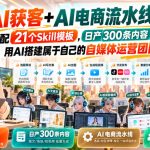 AI获客+AI电商流水线，配21个Skill模板，日产300条内容，用AI搭建属于自己的自媒体运营团队