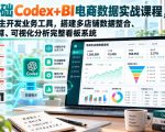 零基础Codex+BI电商数据实战课程，用AI自主开发业务工具，搭建多店铺数据整合、指标计算、可视化分析完整看板系统
