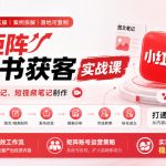 AI矩阵小红书获客实战课，覆盖图文笔记、短视频笔记制作，打通完整获客链路，搭建AI提效工作流，实现矩阵账号稳定引流获客