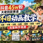 抖音45W粉大佬同款赛道AI怀旧动画实战课：拆解脚本→人物→场景→分镜→出图→视频→剪辑→发布完整制作链路