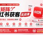 AI矩阵小红书获客实战课，覆盖图文笔记、短视频笔记制作，打通完整获客链路，搭建AI提效工作流，实现矩阵账号稳定引流获客（更新1005）