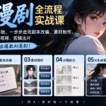 AI漫剧全流程实战课｜从小说授权获取开始，一步步走完剧本改编、素材制作、分镜拆分、AI生成视频、剪辑出片全流程