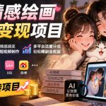 AI情感绘画副业变现项目｜零基础手机实操，情感搞笑短视频制作，多平台流量分成轻松賺副业收益