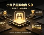 小红书虚拟电商5.0，单店单日1000+，AI软件+SEO收录，双重流量稳定出单【揭秘】